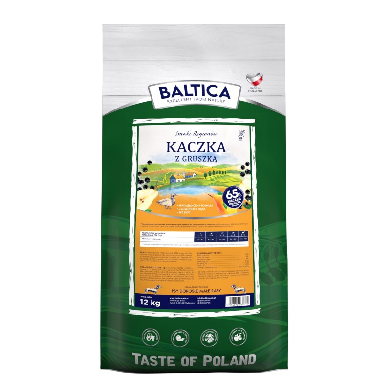 Baltica Kaczka z gruszką dla psów małych ras 12kg