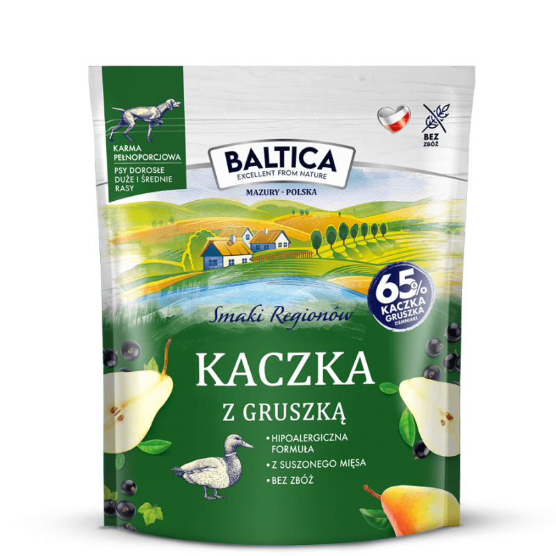 Baltica Kaczka z gruszką dla psów ras średnich i dużych 1kg