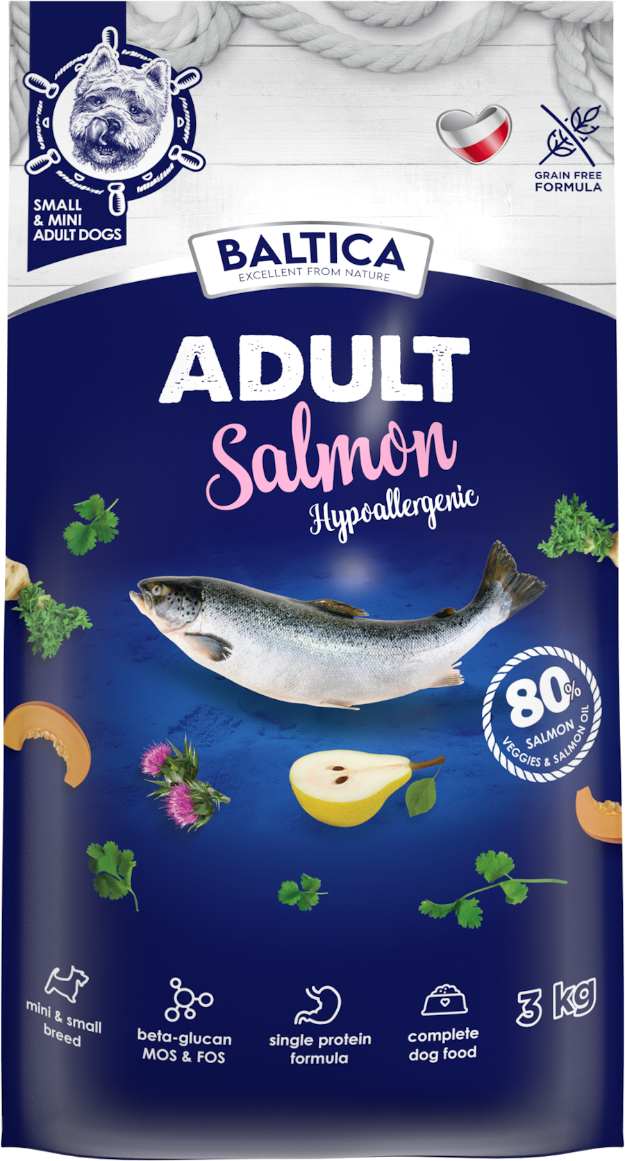 Salmon Hypoallergenic 1kg rasy małe - Baltica