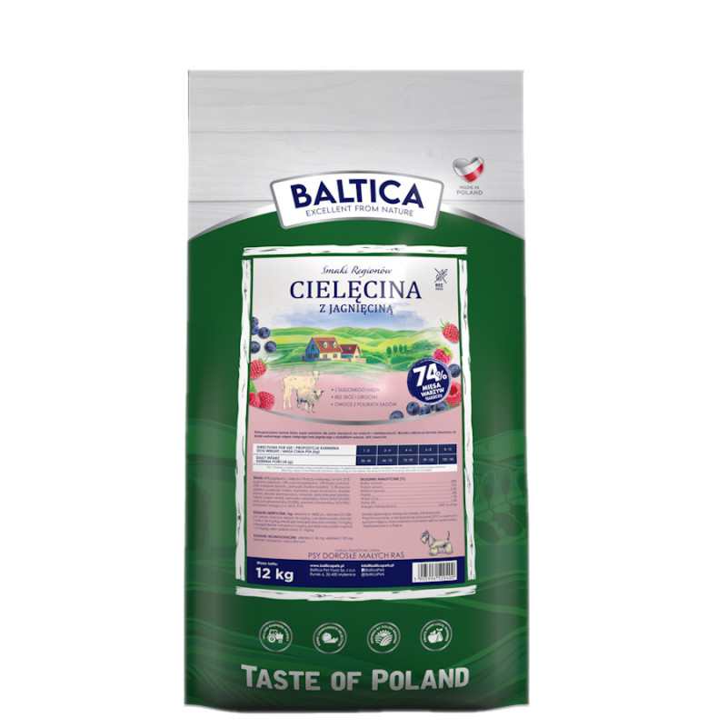 Cielęcina z jagnięciną XS/S 12kg - Baltica