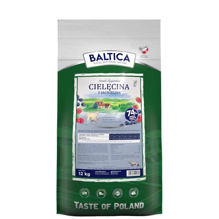 Cielęcina z jagnięciną M/L 1kg - Baltica